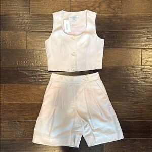 10 Crosby Derek Lam two piece outfit cropped top and shorts both size 2 NWT